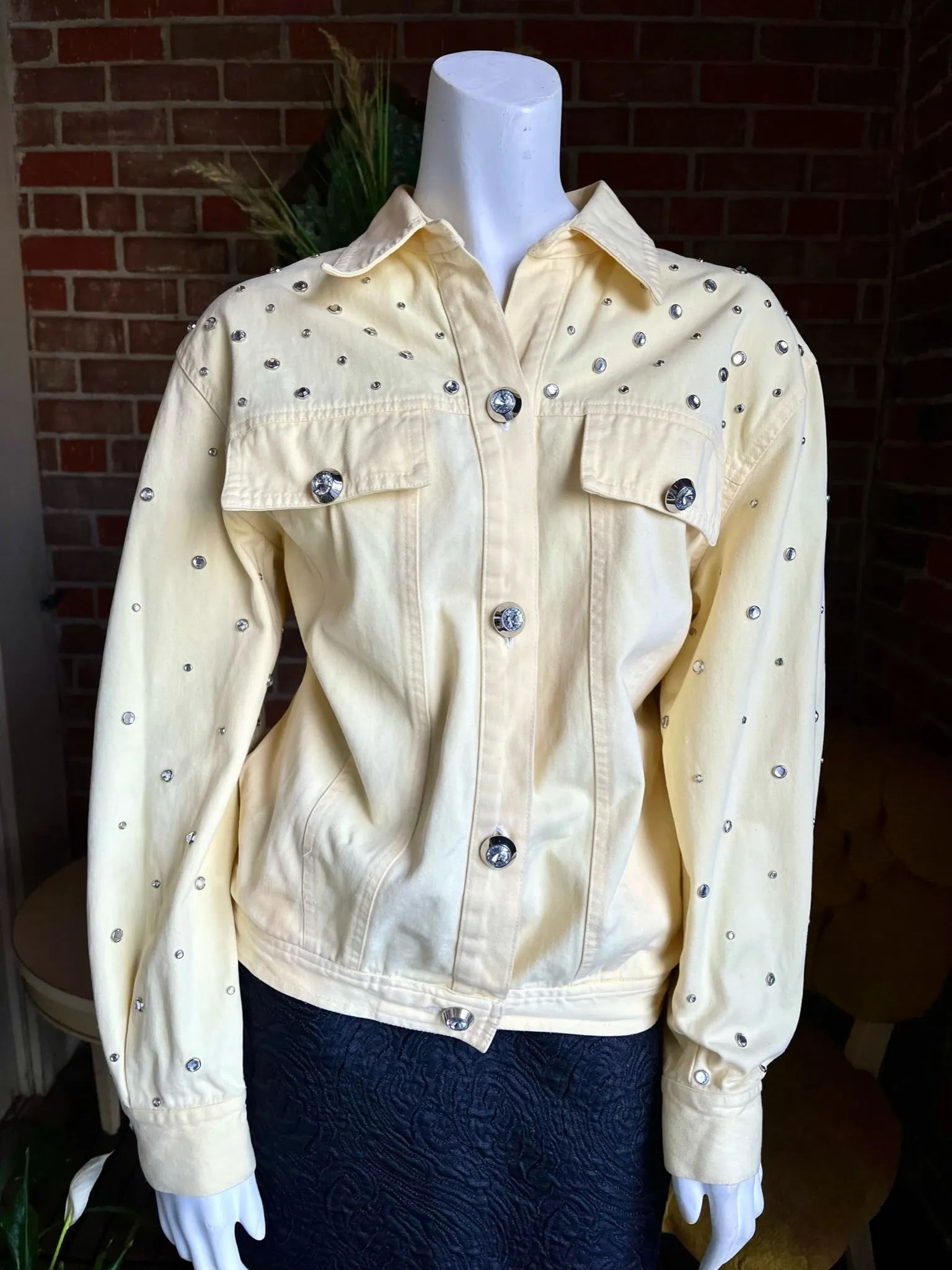 1980s Saint Germain Rhinestone Denim Jacket