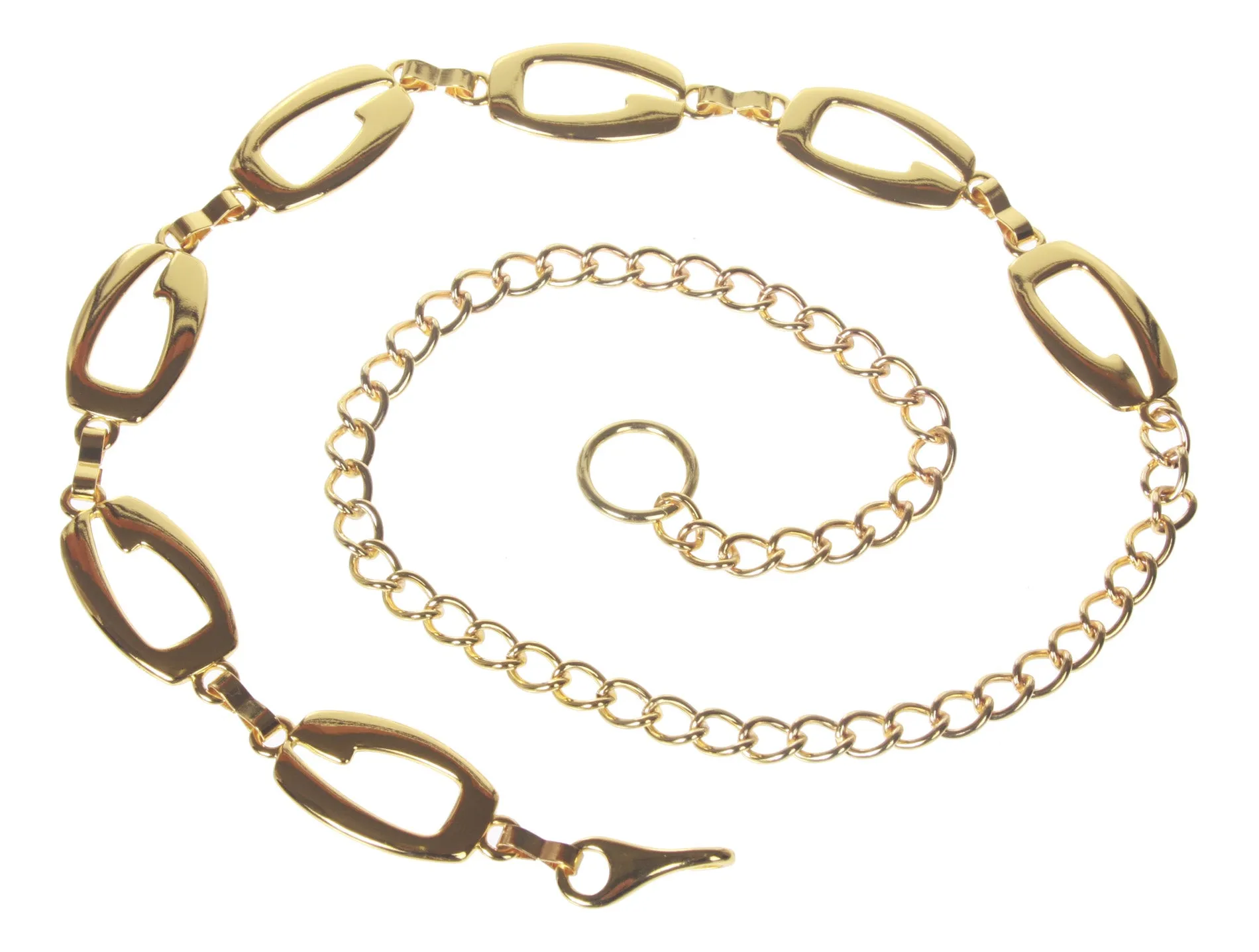 1" Wide Ladies Fashion Oval Metal Chain Belt