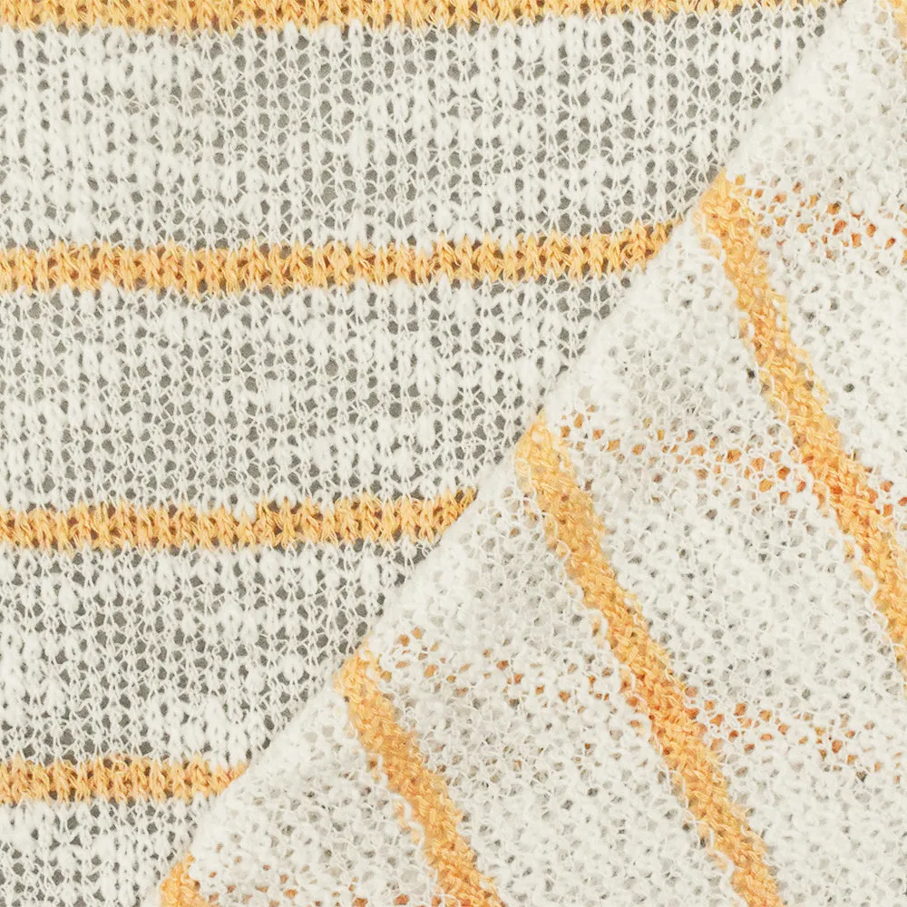 Apricot Orange-White Stripe Stretch Jersey Knit Fabric