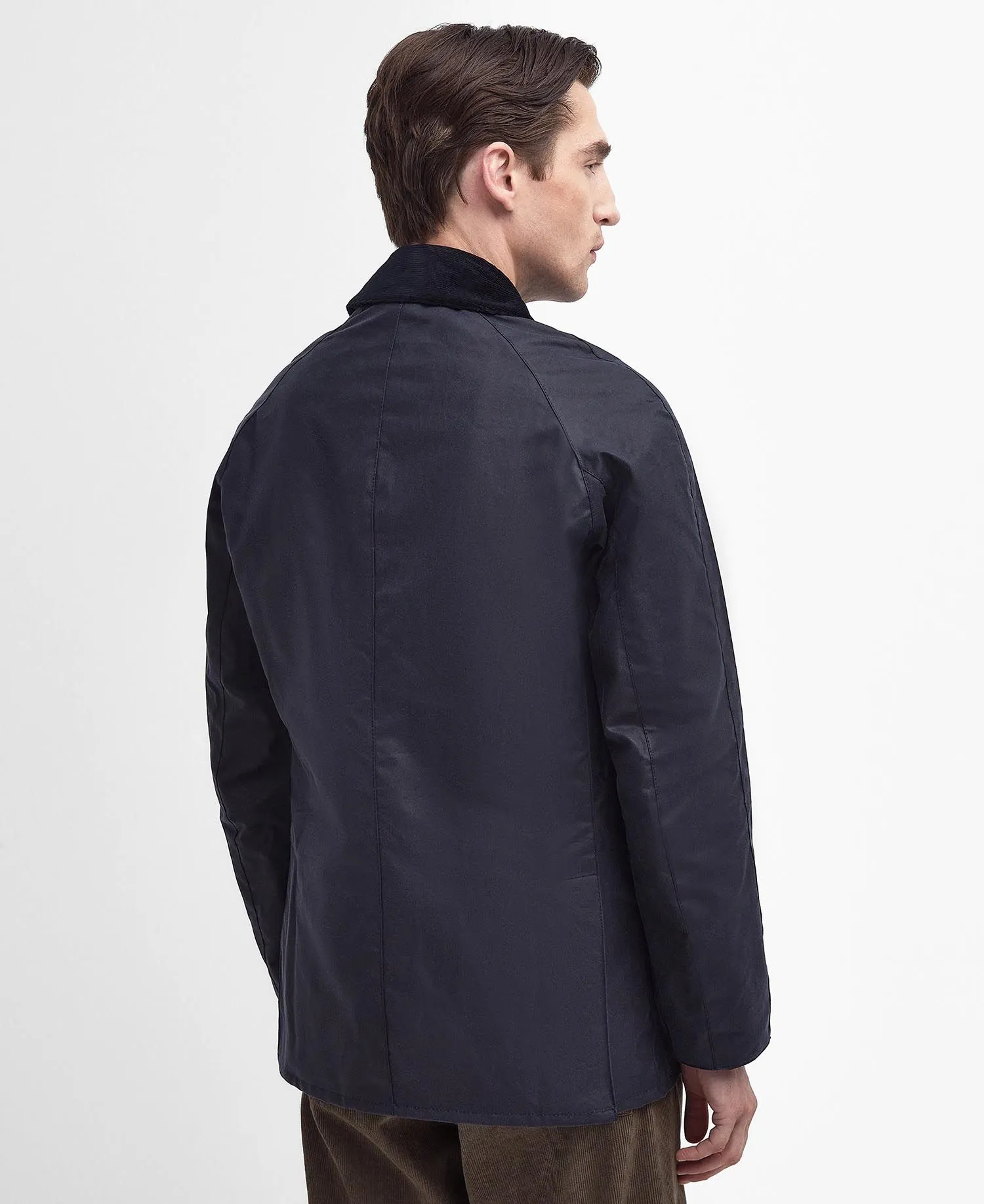 Ashby Wax Jacket in Navy by Barbour