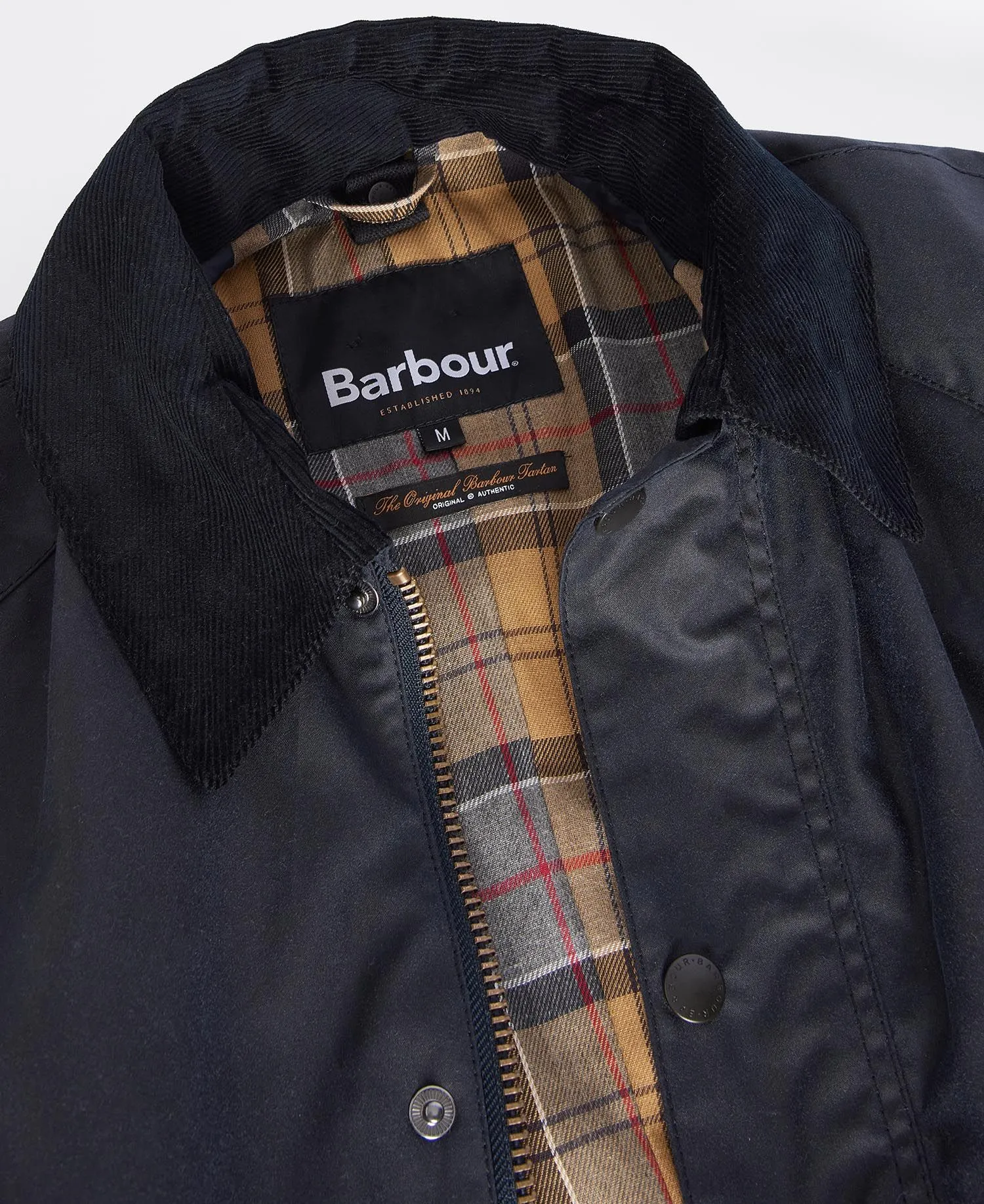 Ashby Wax Jacket in Navy by Barbour