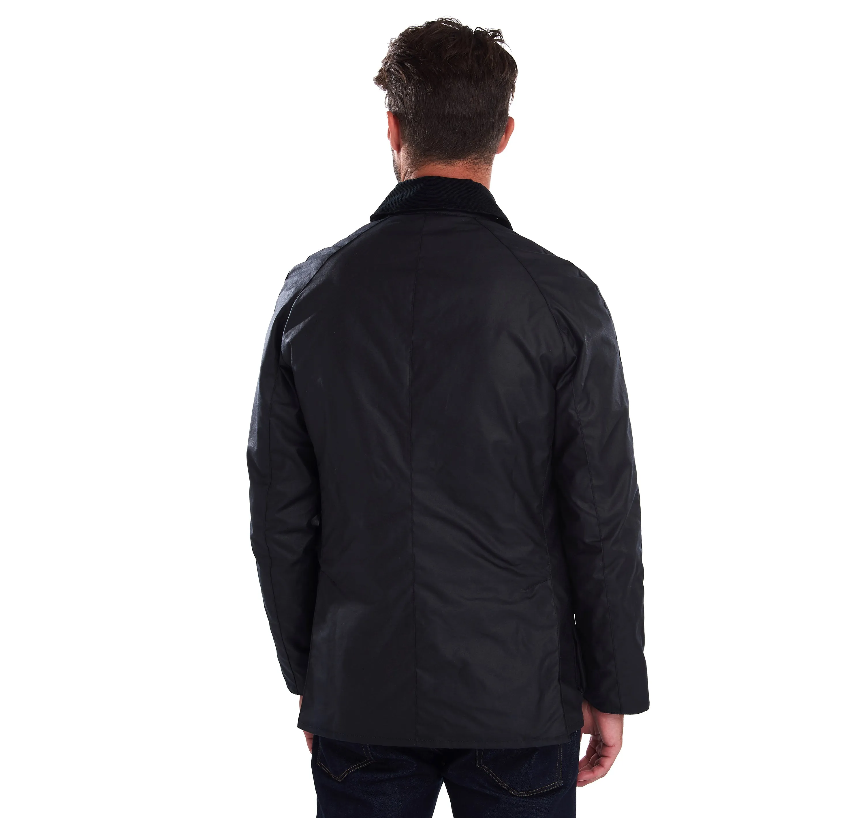 Ashby Wax Jacket in Navy by Barbour