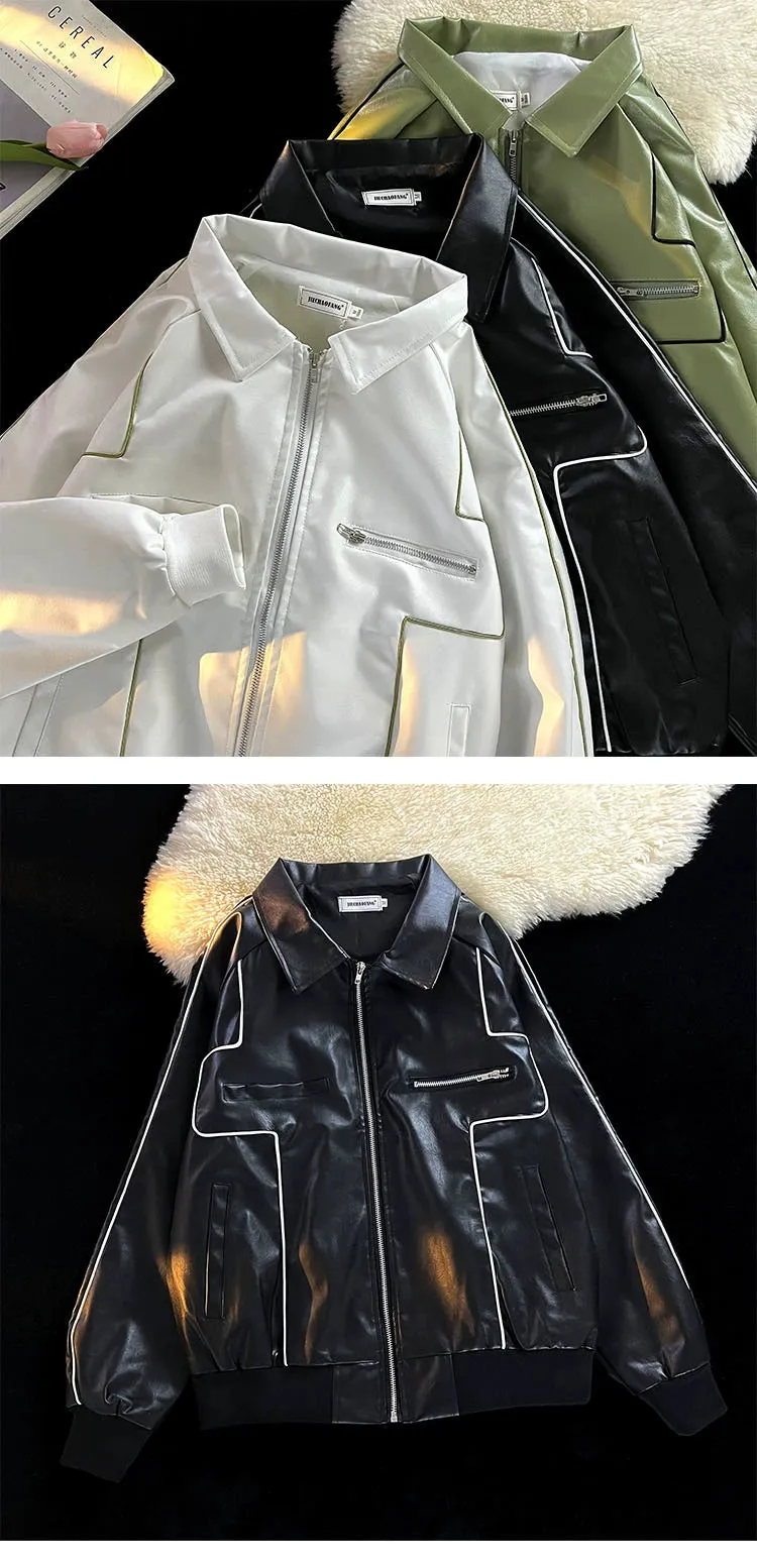 BF Retro Early Autumn Designer Niche Leather Jacket Motorcycle