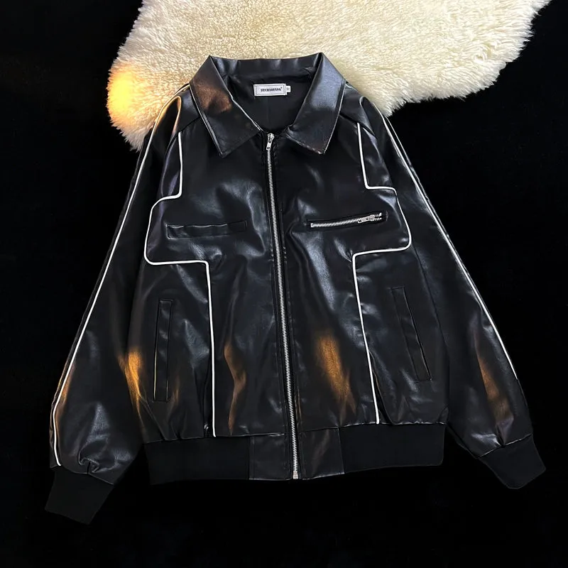 BF Retro Early Autumn Designer Niche Leather Jacket Motorcycle