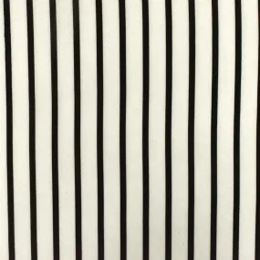 Black-Ivory Stripe Printed Polyester Georgette Woven Fabric