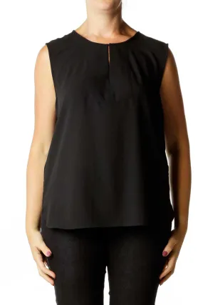 Black Sheer Sleeveless Blouse