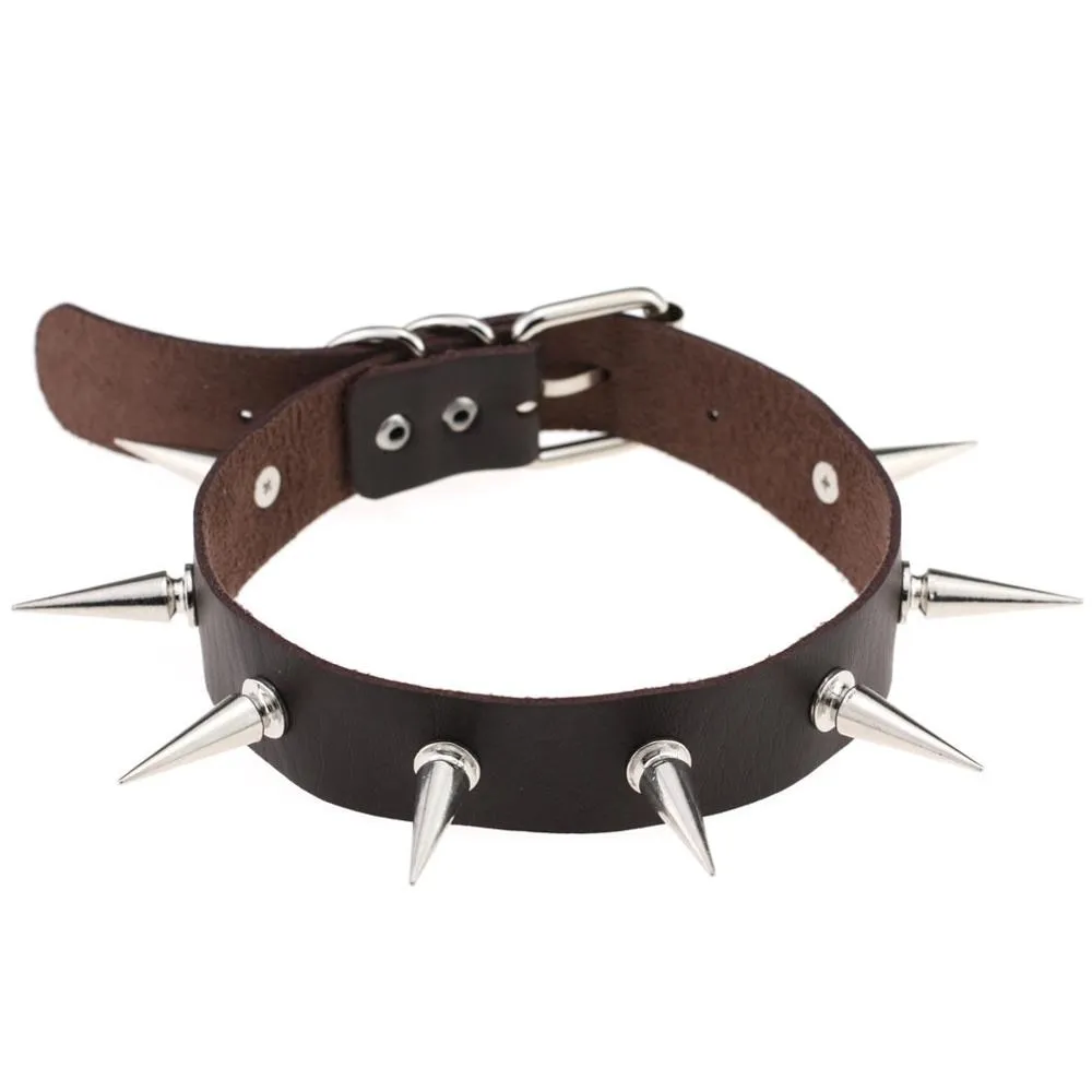 Black Spike Choker Belt Collar Women Pu Leather Goth Choker Necklace for Women Party Club Chockers Sexy Gothic Jewelry Harajuku