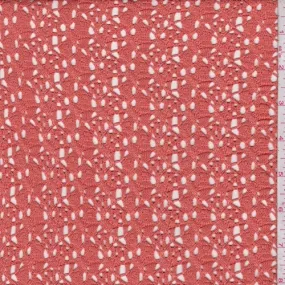 Brick Orange Pointelle Knit Fabric