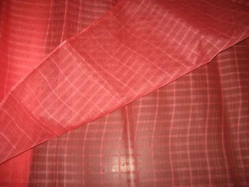 Candy Pink color Cotton Organdy Plaids~Width 44&quot;