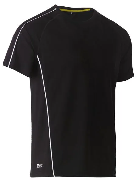 Cool Mesh Tee With Reflective Piping - BK1426