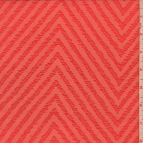 Coral Chevron Jacquard Chiffon Fabric