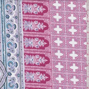 Deep Pink/Periwinkle Moroccan Crepe Georgette Fabric