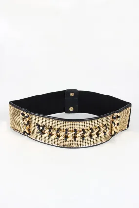 Edgy Gold Metallic Elastic Belt