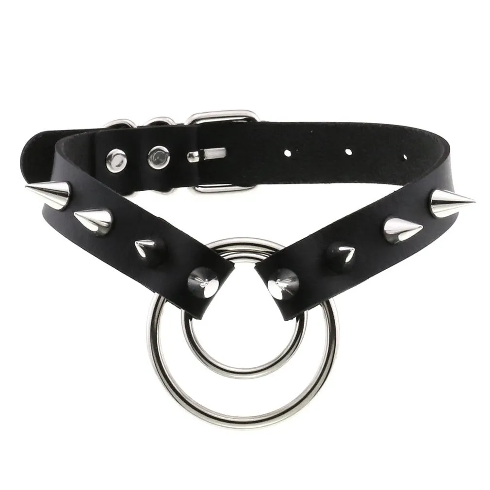 'Explosion' PU Leather Spike Choker