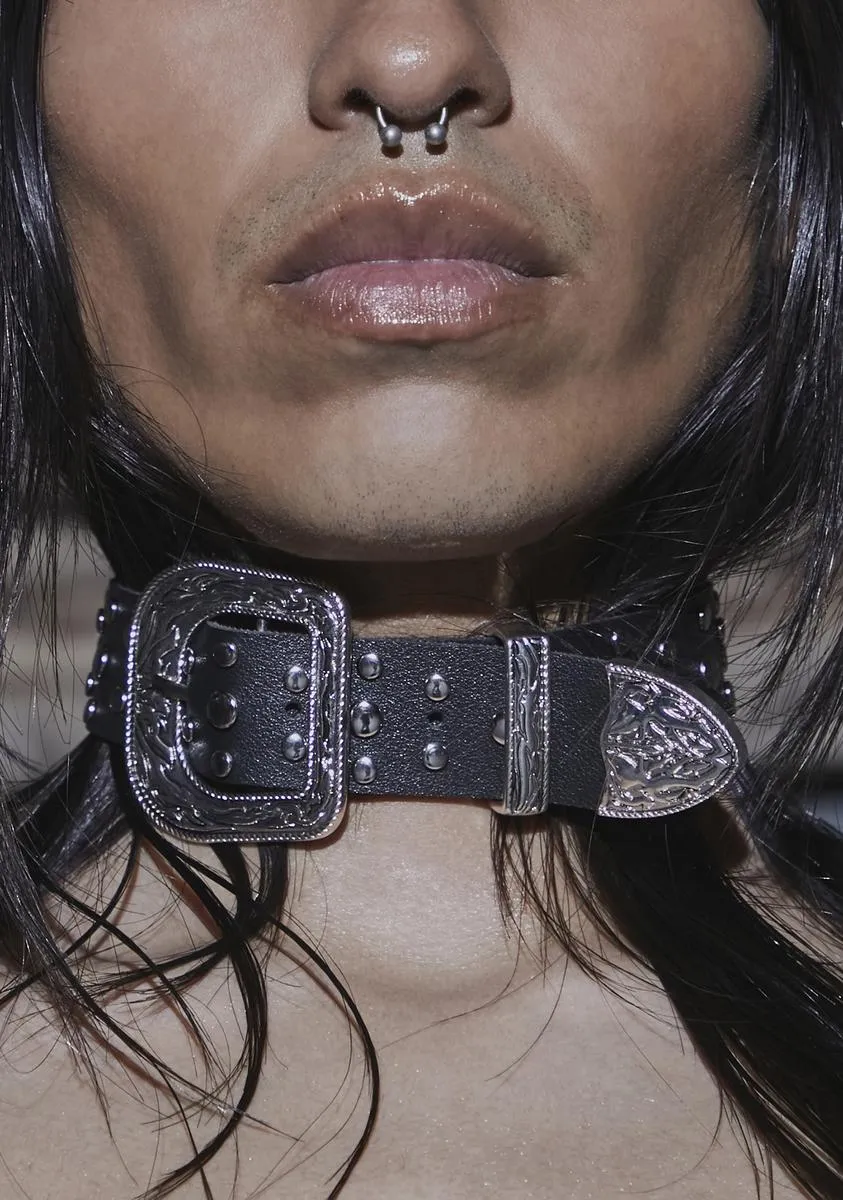 Flanger Studded Western Buckle Choker