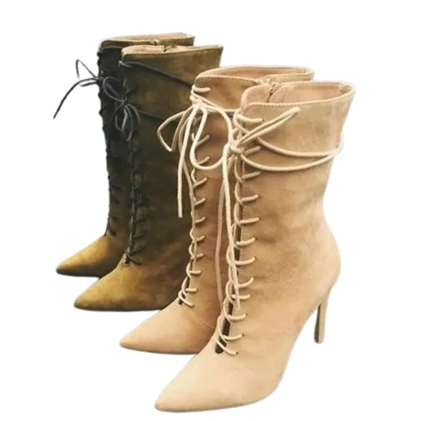 Funki Buys | Boots | Women's Sexy Lace Up Pointy Stiletto Boots