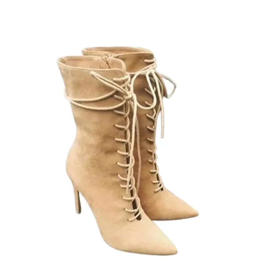 Funki Buys | Boots | Women's Sexy Lace Up Pointy Stiletto Boots