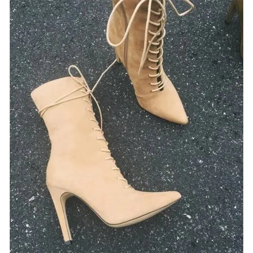 Funki Buys | Boots | Women's Sexy Lace Up Pointy Stiletto Boots