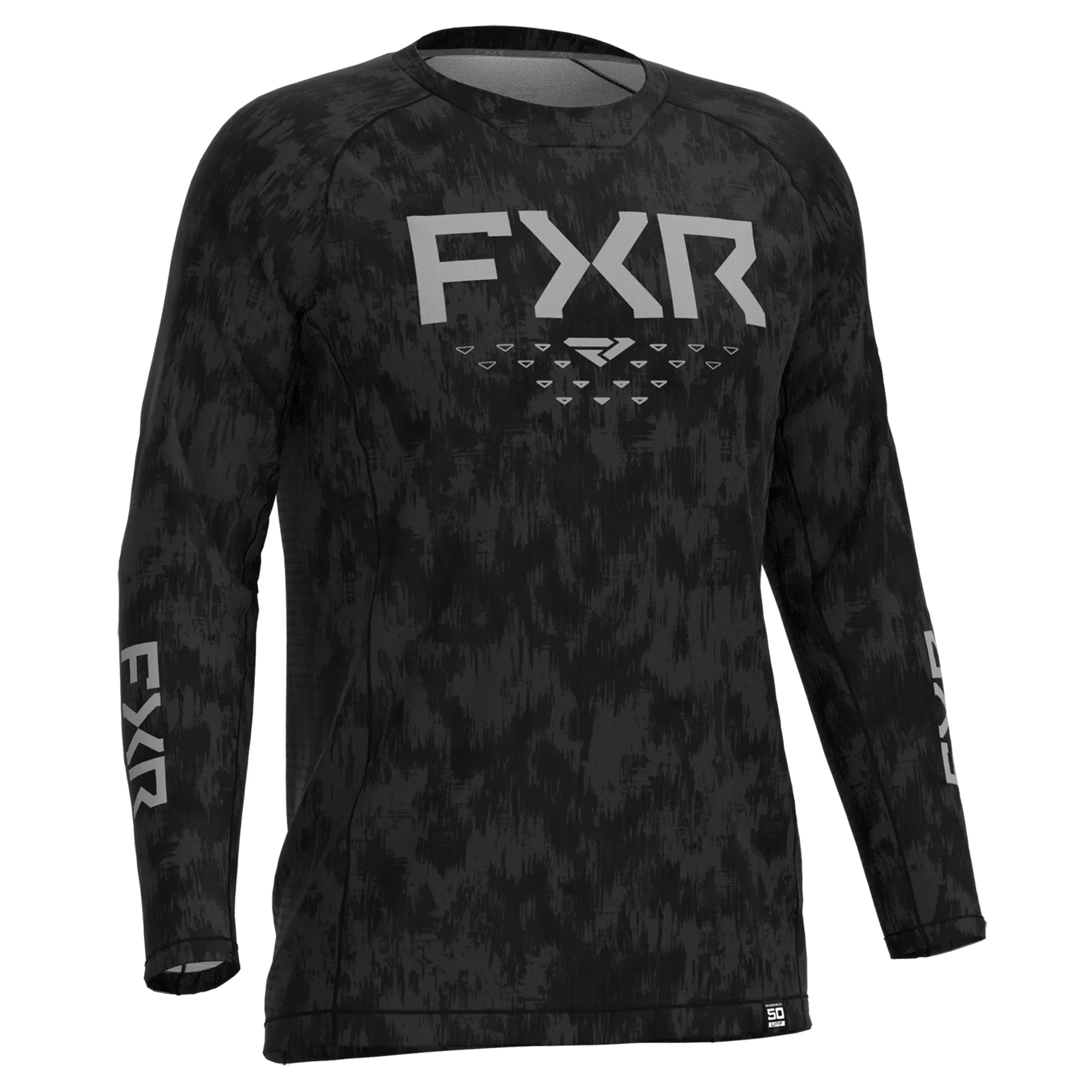 FXR  Mens Attack Air UPF Longsleeve Shirt Asphalt Fiber SunshieldPolyester DWR