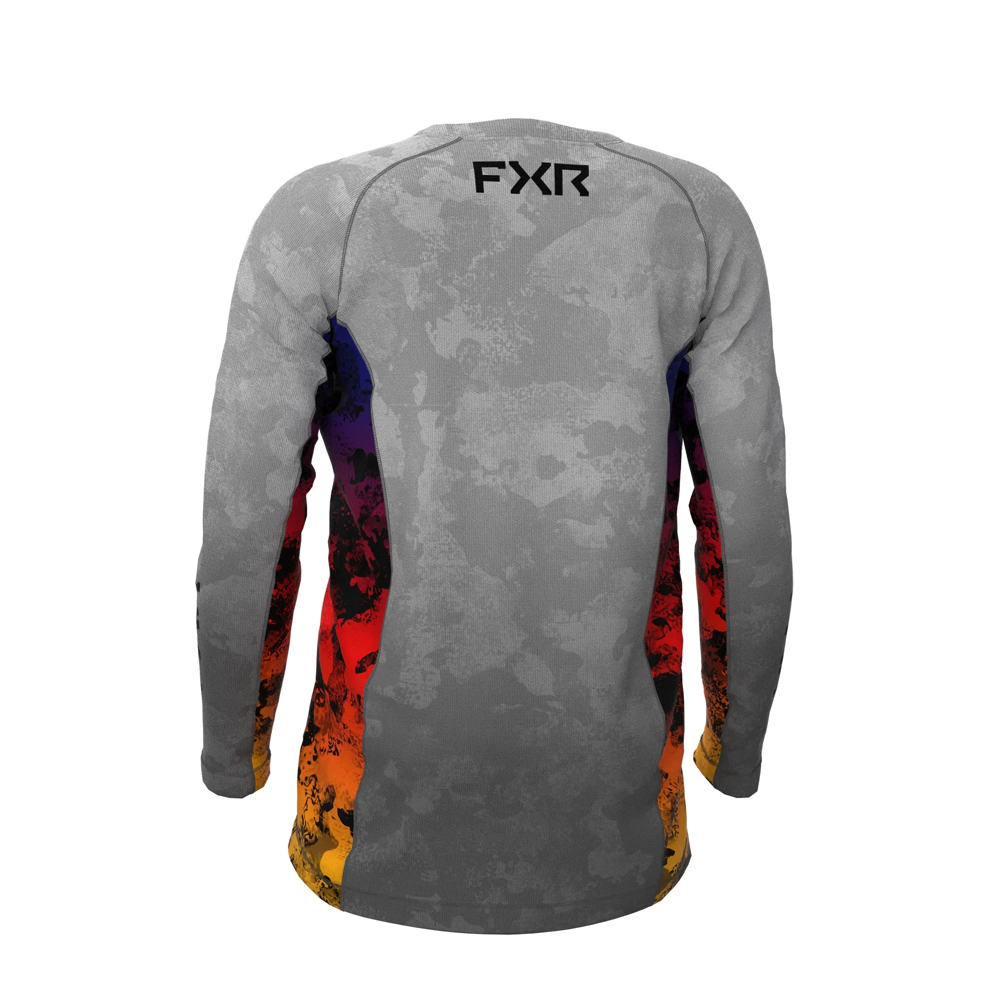 FXR  Youth Attack UPF Longsleeve Shirt Grey Camo Anodized Polyester Sunshield