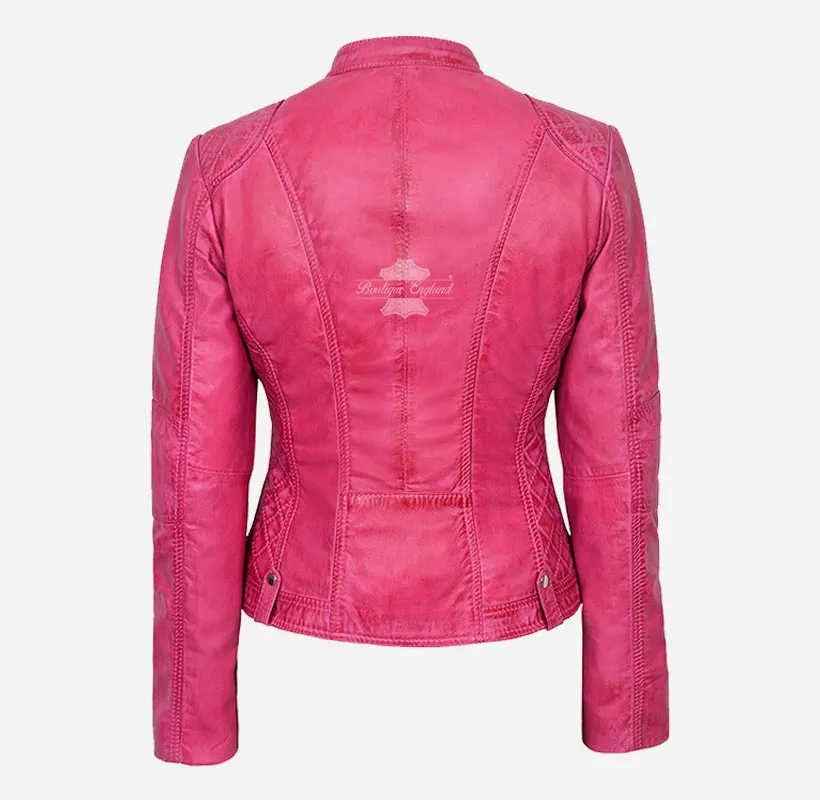 GIANNA Women Leather Biker Jacket Casual Fashion Jacket