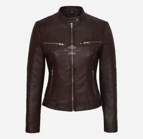 GIANNA Women Leather Biker Jacket Casual Fashion Jacket