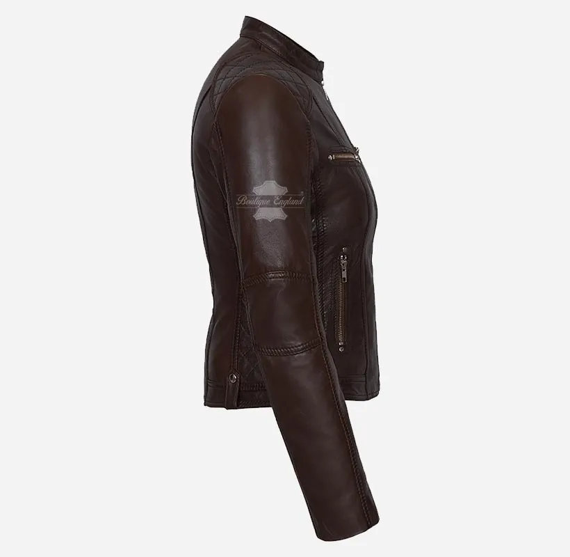 GIANNA Women Leather Biker Jacket Casual Fashion Jacket