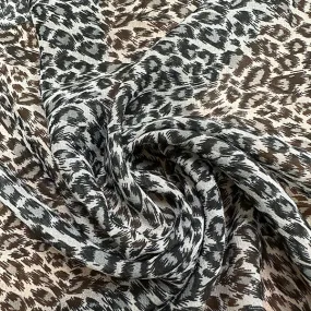 Gray Multi Print Cheetah Print Chiffon Fabric