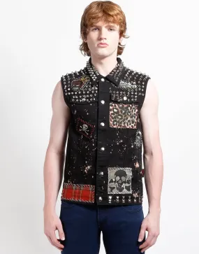 HAND STUDDED PUNK VEST