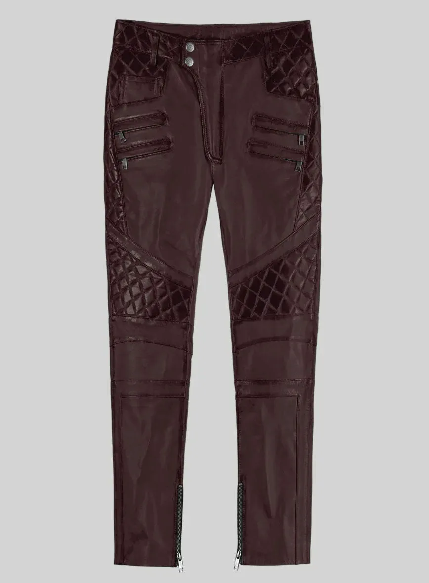 Hector Burnt Wine Leather Pants