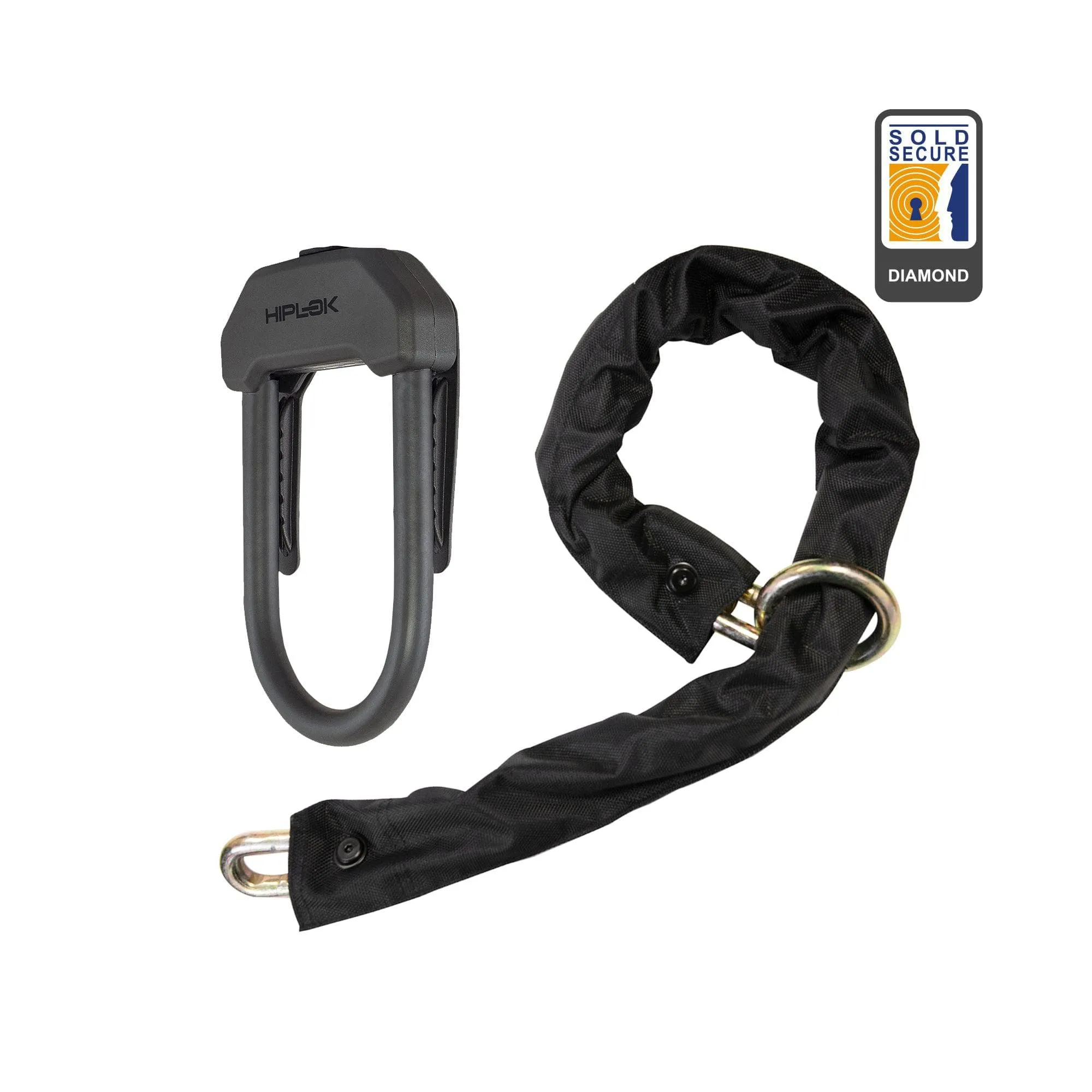 Hiplok Dxxl D-Lock & Chain Combo: Black