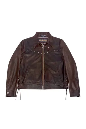 HOLLYWOOD FOREVER RECORDS | STONED & STUDDED ZIP-UP SUEDE JACKET