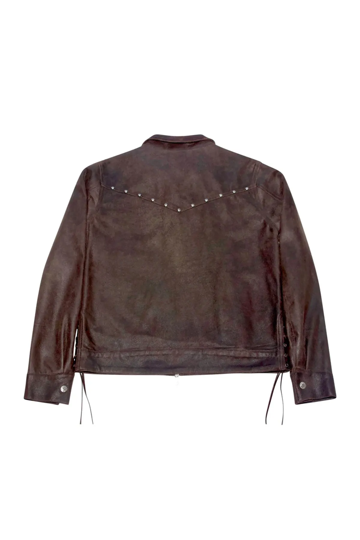 HOLLYWOOD FOREVER RECORDS | STONED & STUDDED ZIP-UP SUEDE JACKET