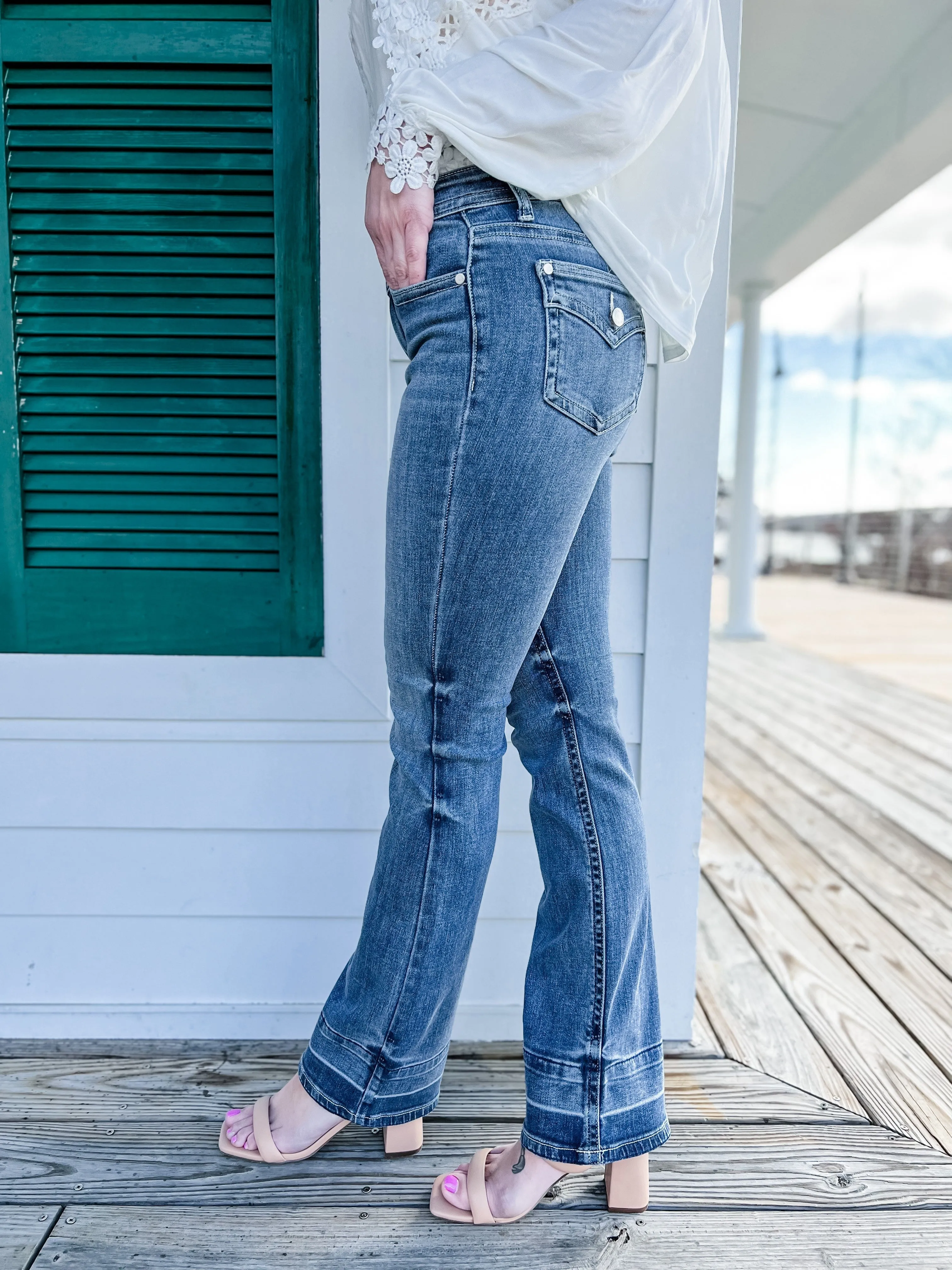 Judy Blue Medium Wash Western Bootcut Jeans