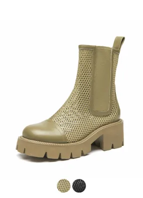 Klein Women's Mesh Platform Leather Boots