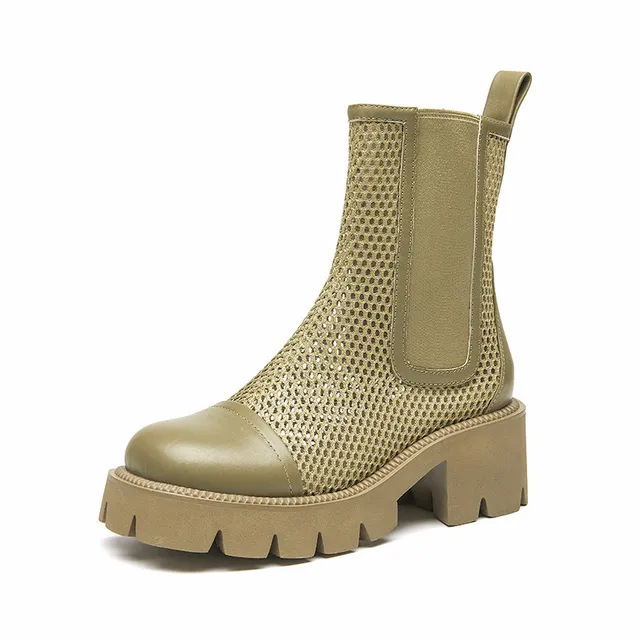 Klein Women's Mesh Platform Leather Boots