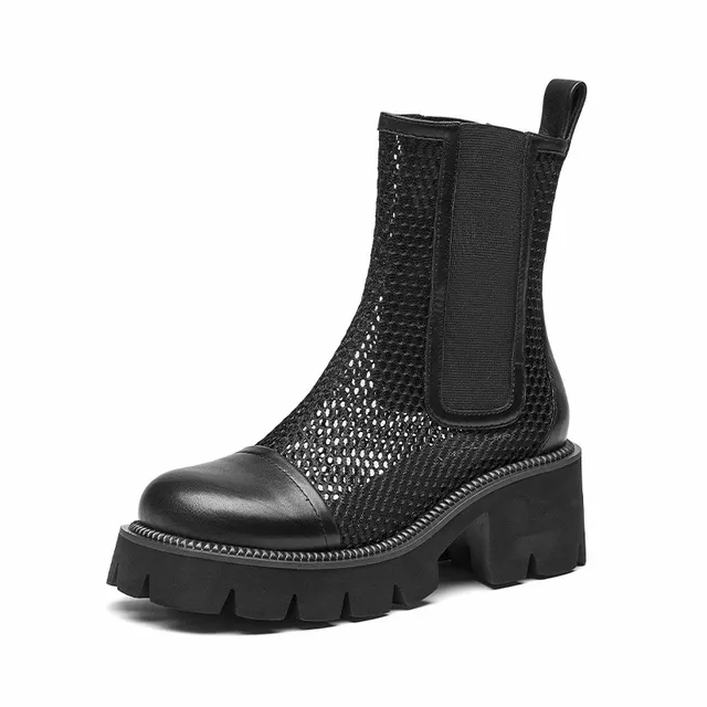 Klein Women's Mesh Platform Leather Boots