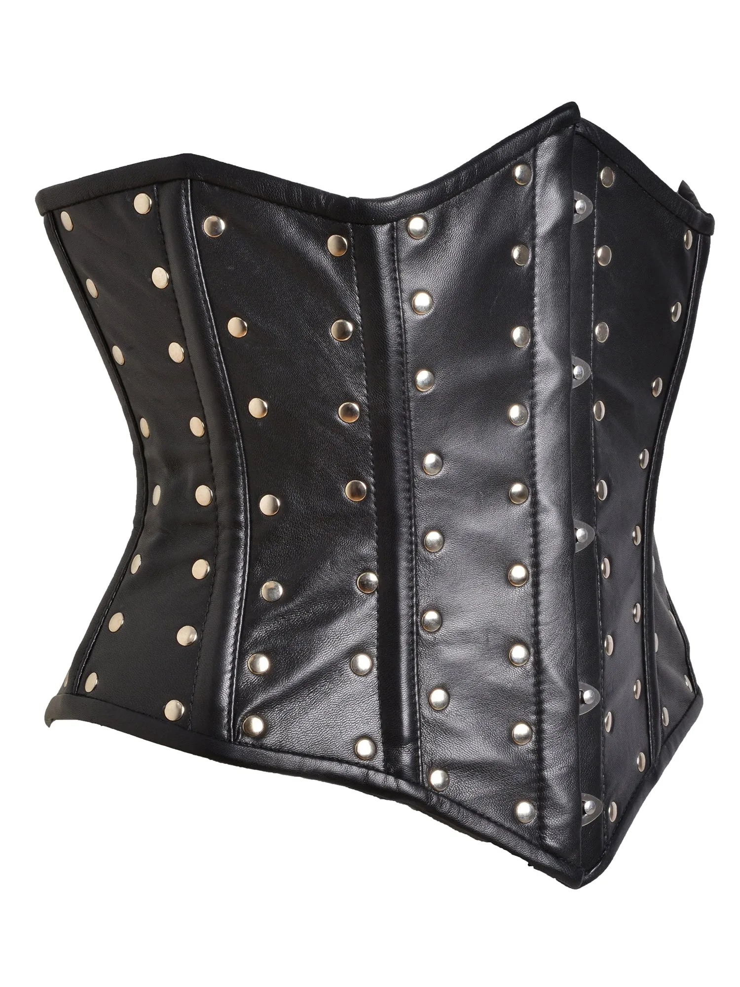 Leather Studded Underbust Corset Black