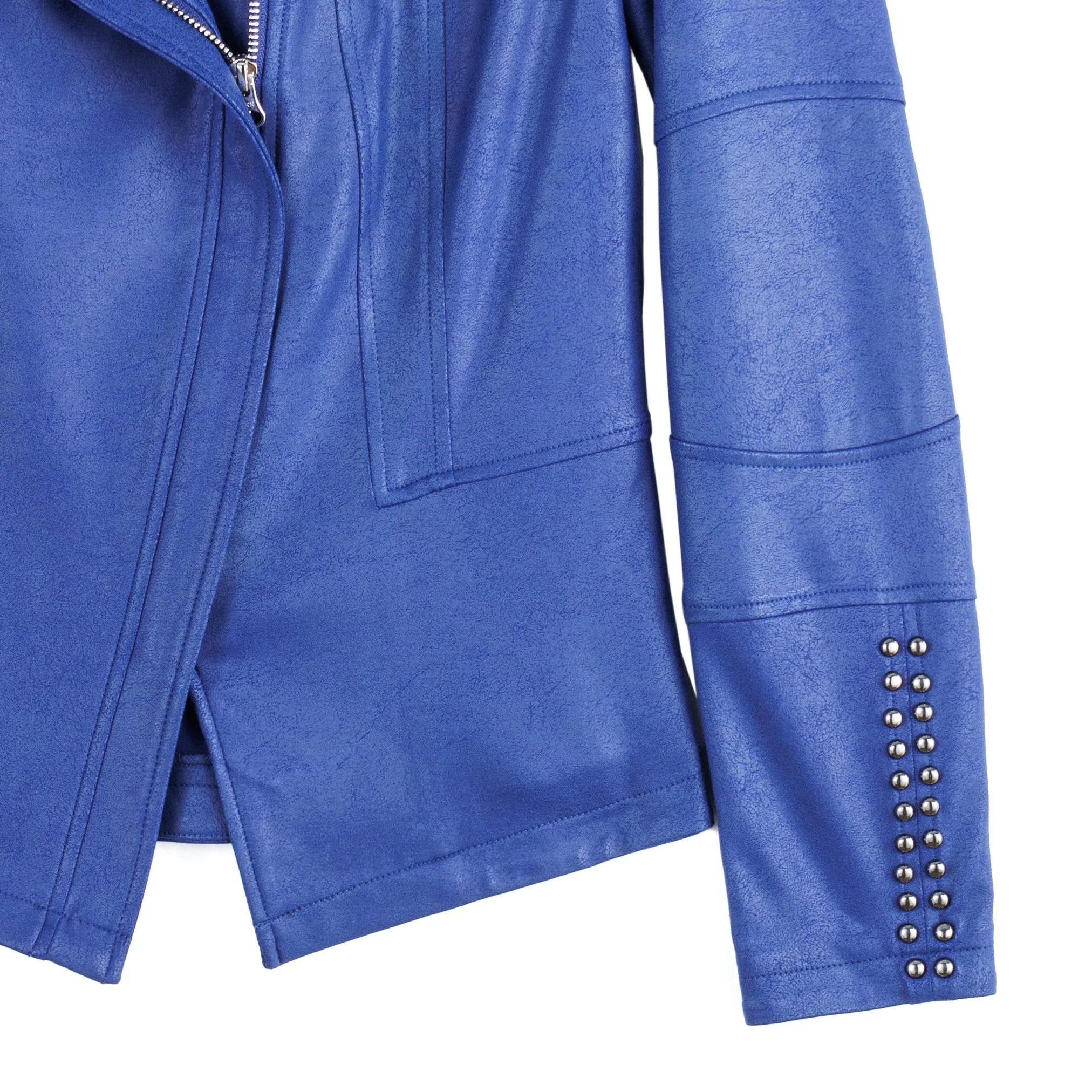 Liquid Leather™ Studded Jacket - Cobalt