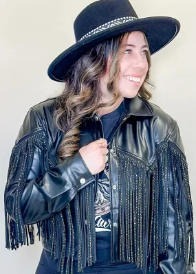 Long Live Cowgirls Fringe Jacket - Black