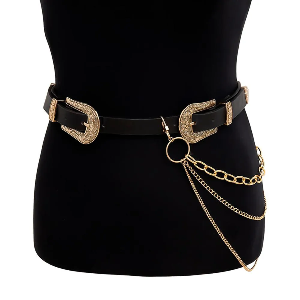 Long Metal Layered Belt Chain For Pants and Jeans