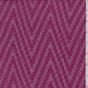 Magenta Chevron Jacquard Chiffon Fabric