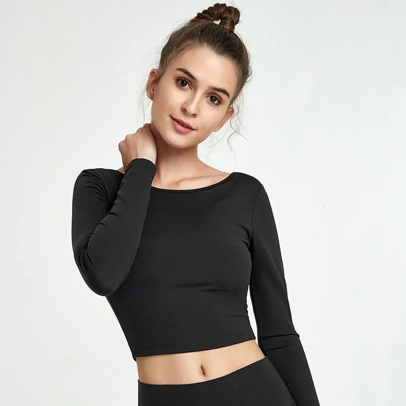 Mesh Patchwork Padded Sport Crop Top