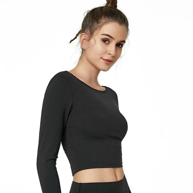 Mesh Patchwork Padded Sport Crop Top