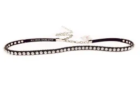 Metallic Chain Leather Belt (Black & Silver)