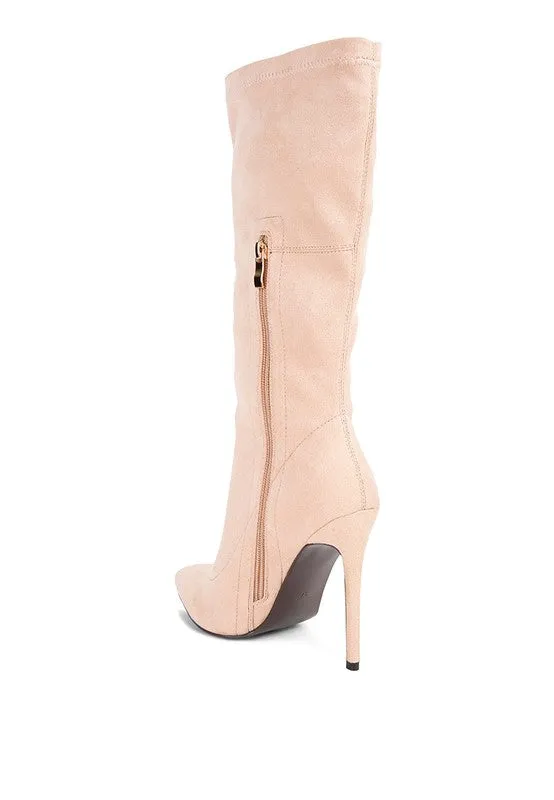 Microfiber Pointed Toe High Heel Boots