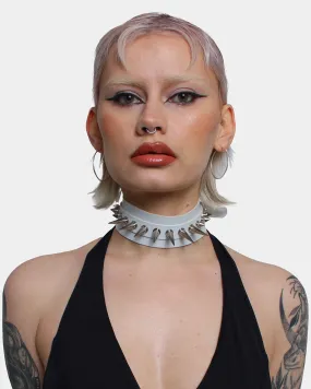 MIX SPIKED COLLAR WHITE / SILVER - XXX