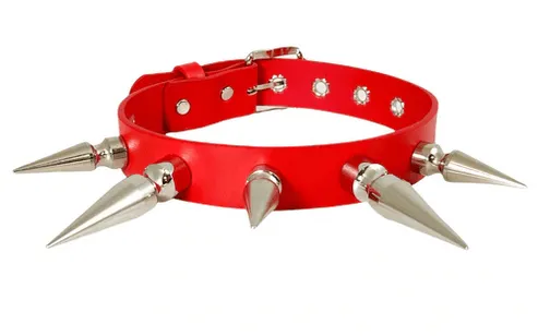 Neon collars silver spike