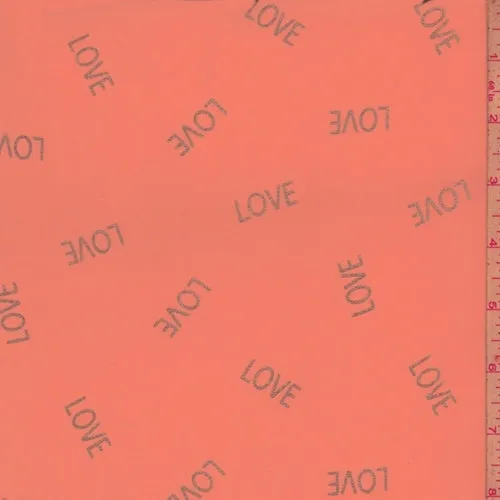 Neon Orange/Silver "Love" Georgette Fabric