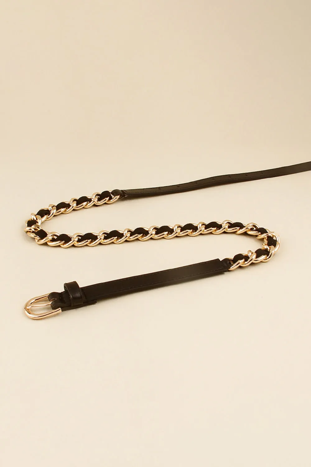 PU Chain Skinny Belt